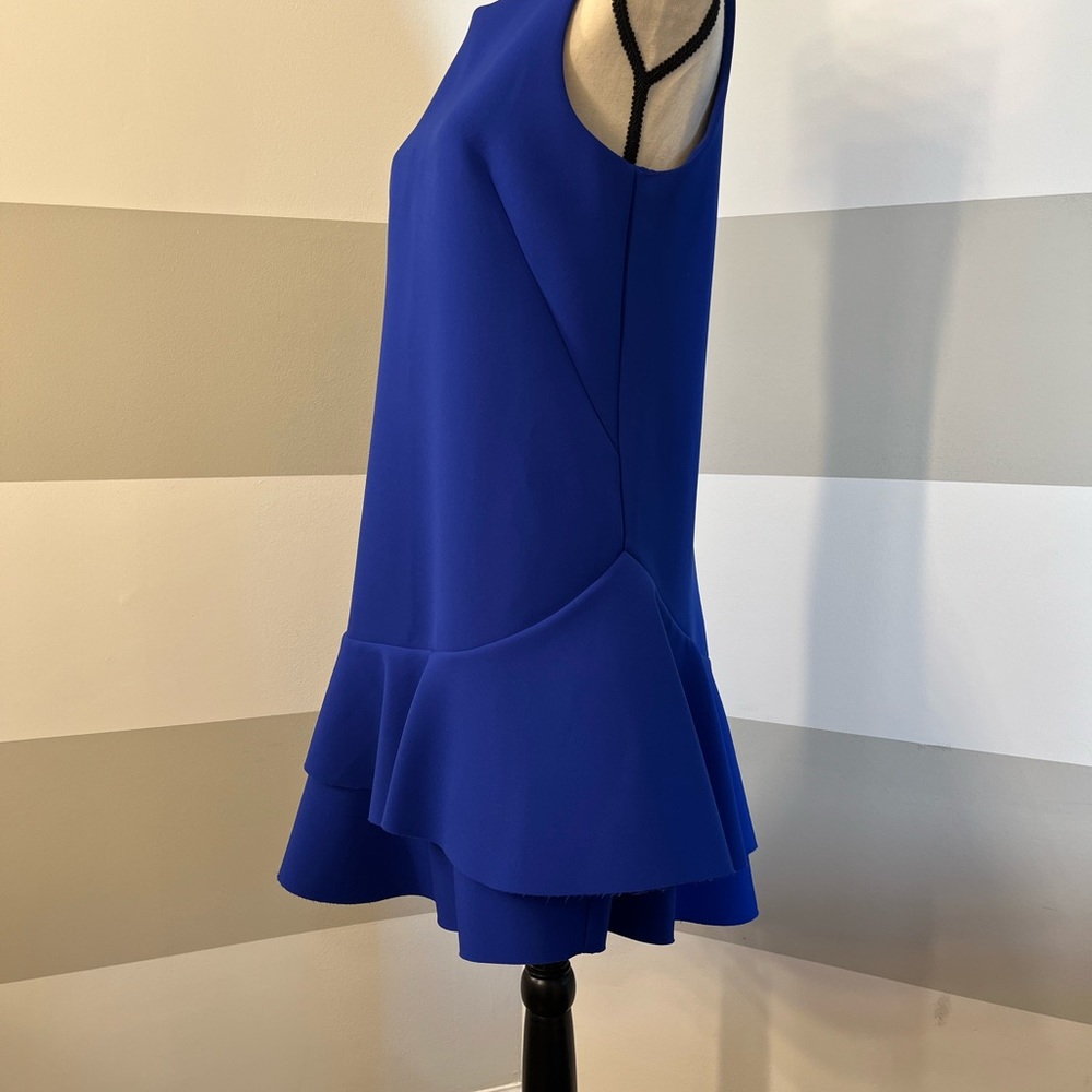 H&M Royal Blue scuba asymmetrical hem cocktail dress size 10 - Picture 3 of 13
